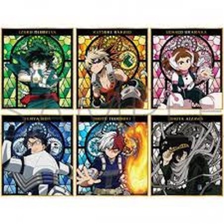 My Hero Academia Stained Glass Style Trading Gilding Mini Shikishi
